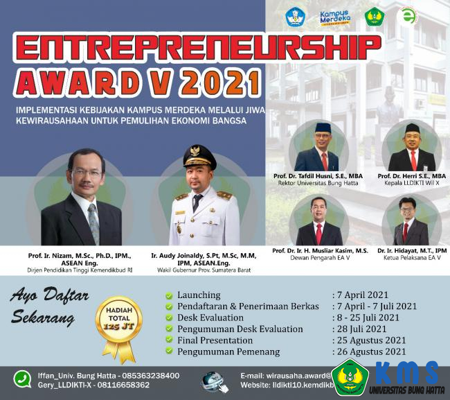 Besok Launching Entreprenership Award V Tahun 2021